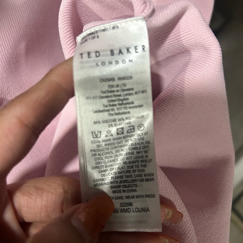 Ted Baker London Lounia Fluted Sleeve Body-Con Sweater Dress Light pink Size 2 - Picture 9 of 16